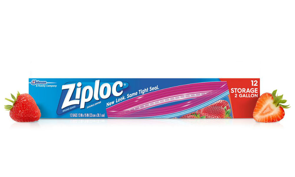 Ziploc® 01143 Jumbo Double Zipper Storage Bags, 2-Gallon, 12-Count