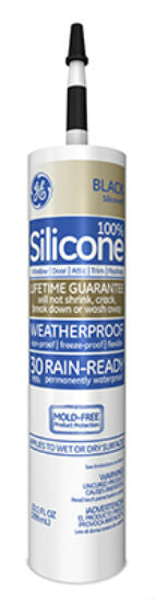 GE GE5030 Silicone II Window & Door Caulk, Black, 10.1 Oz