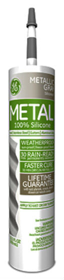 GE GE5050 Silicone II Specialty Caulk, Metallic Gray, 10.1 Oz