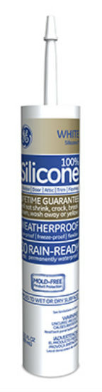 GE GE5010 Silicone II Window & Door Caulk, White, 10.1 Oz