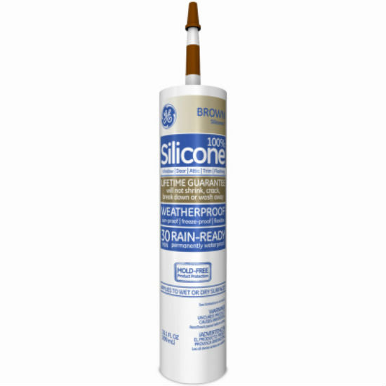 GE GE5080 Silicone II Window & Door Caulk, Brown, 10.1 Oz