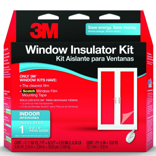 3M 2144W-6 Indoor Patio Door Insulator Kit, 1-Patio Door