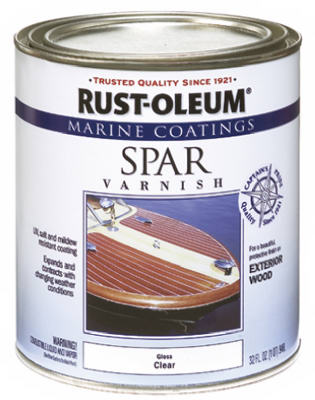 Rust-Oleum® 207008 Marine Coatings Spar Varnish, 1 Qt, Gloss Clear