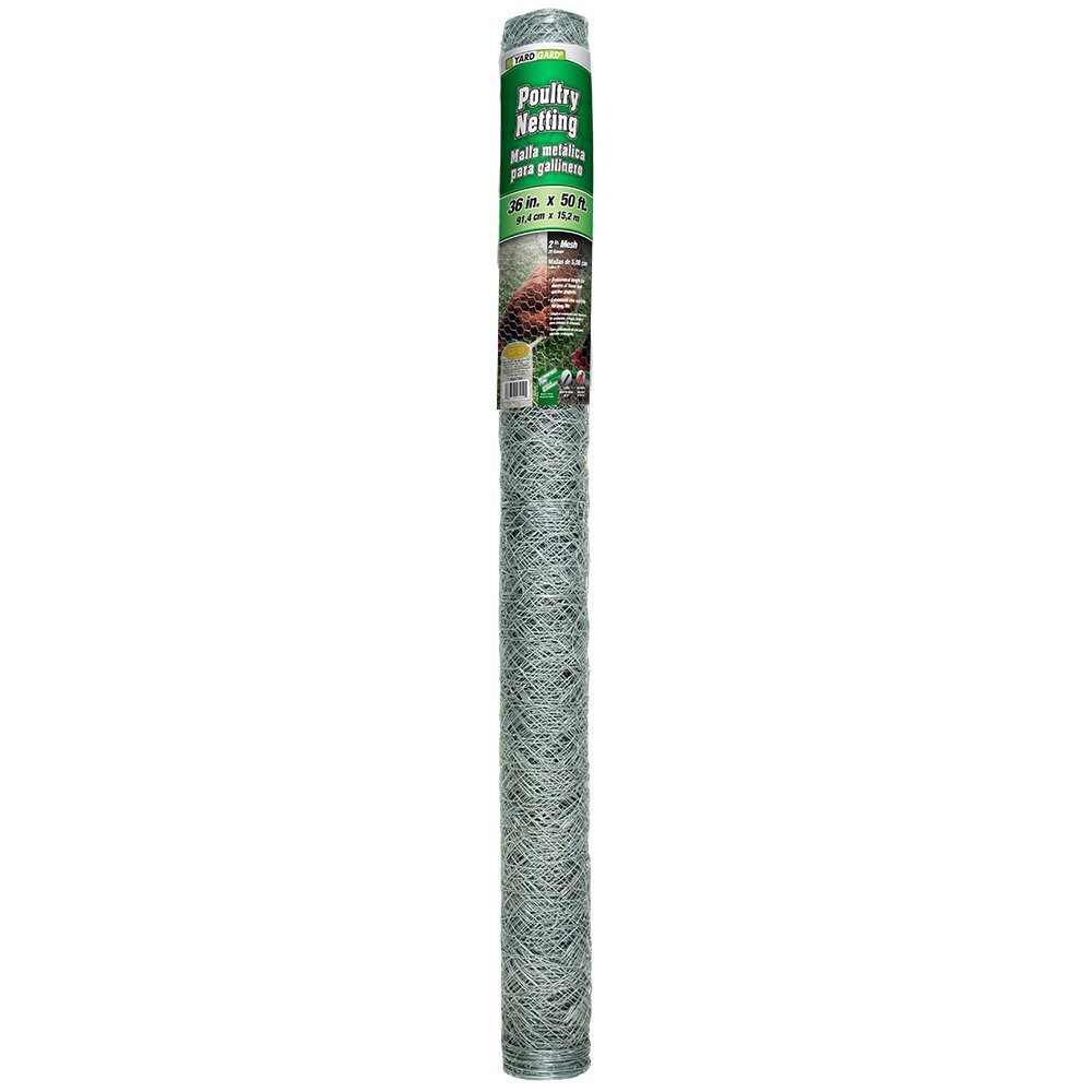 YardGard® 308475B Galvanized Poultry Netting, 20-Gauge, 2" Mesh, 36" x 50'