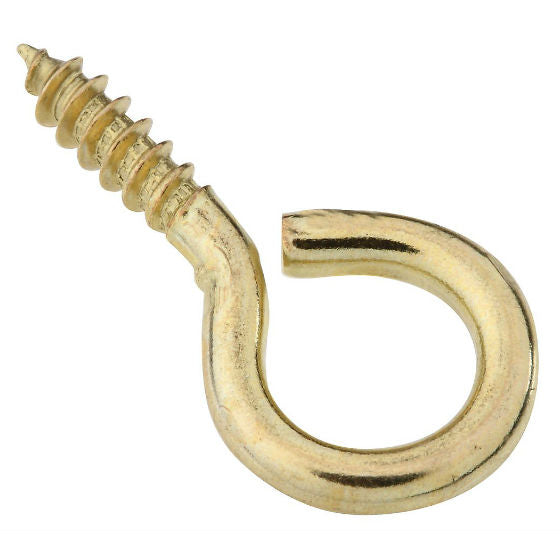 National Hardware® N119-289 Large Screw Eye, 1-3/8", Solid Brass, 4-Pack
