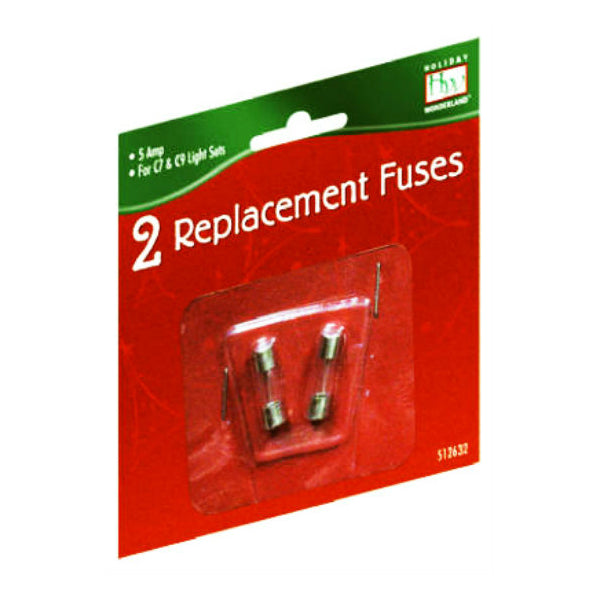 Holiday Wonderland 1015-88 Christmas C7 & C9 Light Replacement Fuses, 5A, 2-Pk