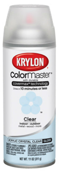 Krylon® K05130102 ColorMaster™ Enamel Paint, 11 Oz, Crystal Clear