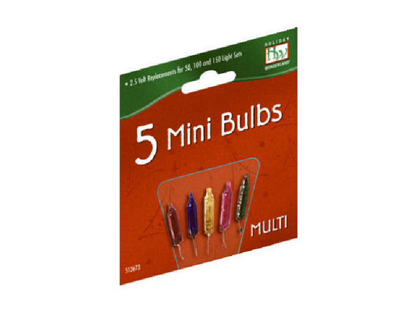 Holiday Wonderland 1115-1-88 Christmas Mini Replacement Bulbs, Multi, 5-Pack