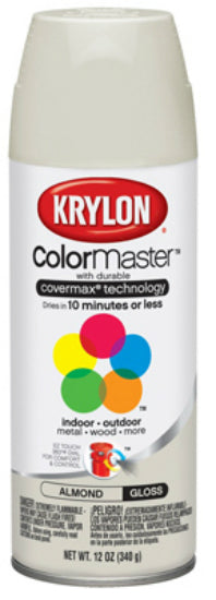 Krylon® K05150602 Colormaster™ Spray Enamel Paint & Primer, 12 Oz, Gloss Almond