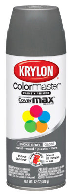 Krylon® K05160802 ColorMaster™ Spray Enamel Paint & Primer, 12 Oz, Smoke Gray