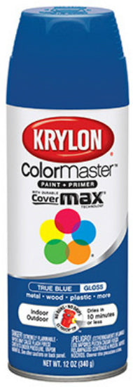 Krylon® K05191002 ColorMaster™ Spray Enamel Paint & Primer, 12 Oz, True Blue