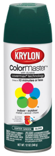 Krylon® K05200102 ColorMaster™ Spray Enamel Paint & Primer, 12 Oz, Hunter Green