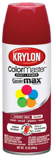 Krylon K05210102 ColorMaster™ Spray Enamel Paint & Primer, 12 Oz, Cherry Red