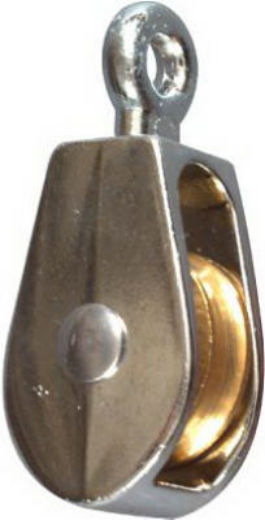 National Hardware® N223-404 Fixed Eye Single Pulley, 1", Nickel Plated