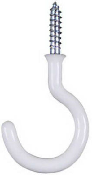 National Hardware® N248-450 Vinyl Coated Cup Hook, 1-1/2", White, 2-Pack