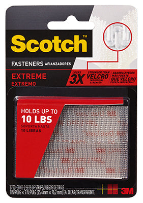 Scotch RF6730 Extreme Dual Lock Hook & Loop Reclosable Fastener, 1" x 3", 2-Pack