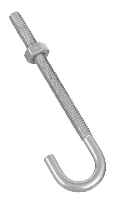 National Hardware N232-892 Steel J-Bolt, 1/4" x 4", Zinc Plated