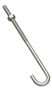National Hardware® N232-900 Steel J-Bolt, 1/4" x 6", Zinc Plated