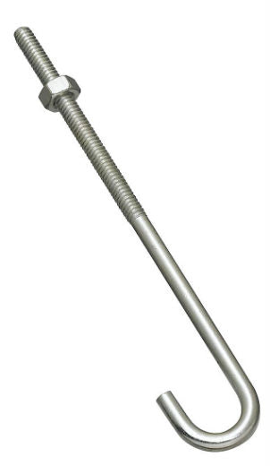 National Hardware® N232-900 Steel J-Bolt, 1/4" x 6", Zinc Plated