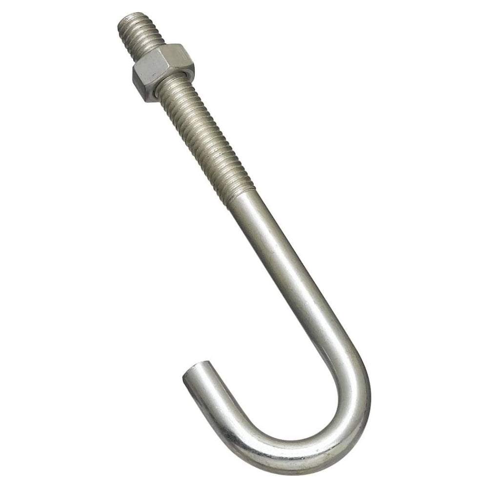 National Hardware N232-959 Steel J-Bolt, 3/8" x 5", Zinc Plated