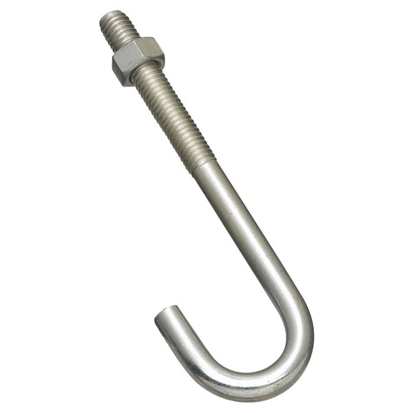 National Hardware N232-959 Steel J-Bolt, 3/8" x 5", Zinc Plated