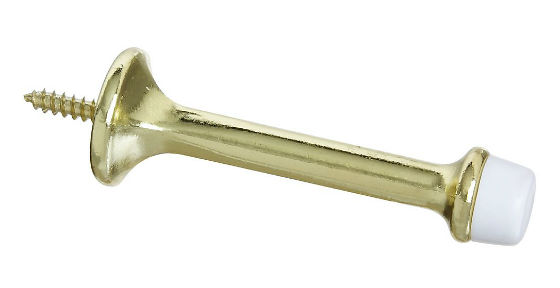 National Hardware® N199-372 Heavy Duty Rigid Door Stop, 3", Bright Brass, 2-Pack