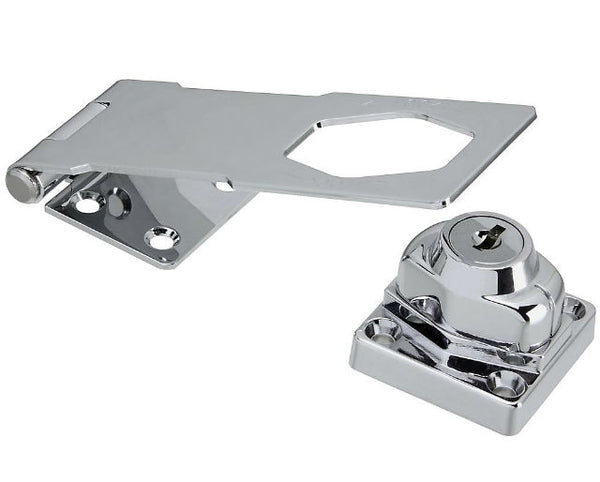 National Hardware® N183-780 Keyed Hasp Lock, 4-1/2", Chrome