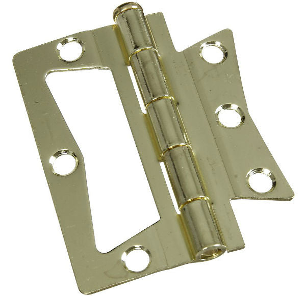 National Hardware® N244-780 Non-Mortise Hinge, 3" x 3", Bright Brass, 2-Pack