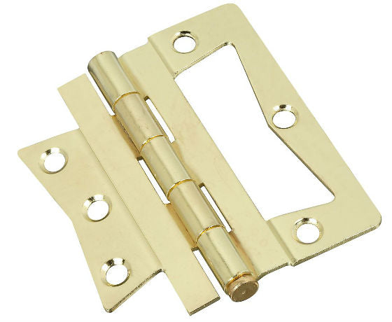 National Hardware® N244-822 Non-Mortise Hinge, 4" x 4", Bright Brass, 2-Pack