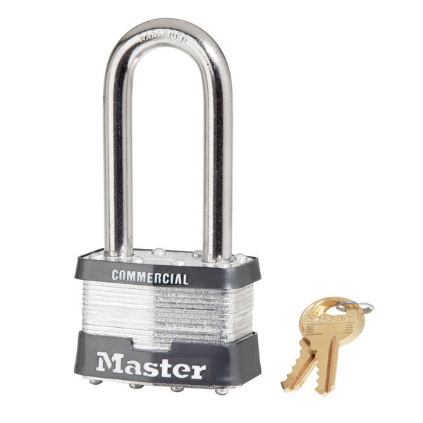 Master Lock 5KALJ-A214 Laminated Steel Padlock with 2-1/2" Long Shakle, 2" Wide