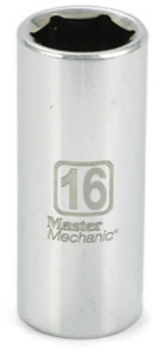 Master Mechanic 519994 Deep Socket, 3/8" Drive, 16MM, Chrome Vanadium Steel