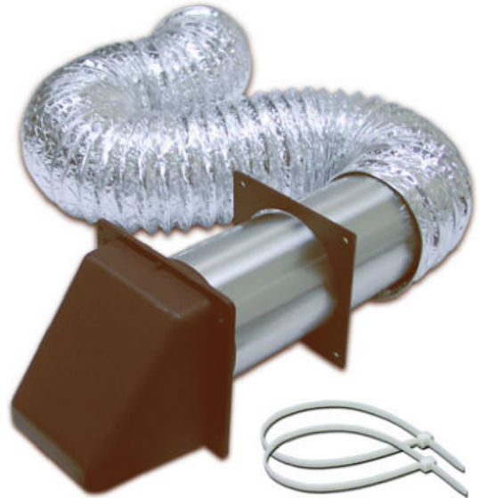 Lambro 1375B UL 2158A Transition Duct Preferred Hood Vent Kit, Brown, 4" x 8'