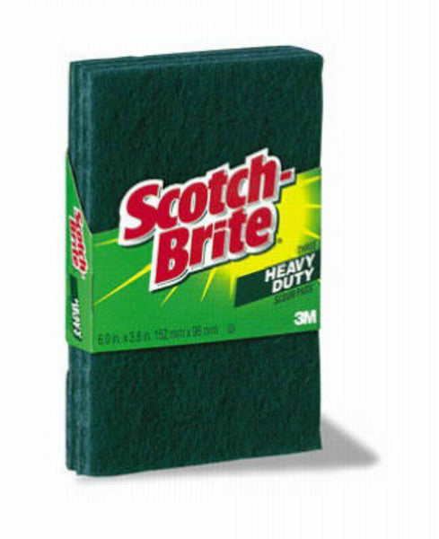 Scotch-Brite 223 Heavy Duty Rectangle Scour Pad, 6" x 3.8", 3-Pack