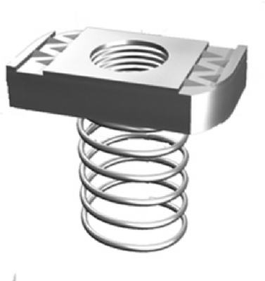Superstrut Steel Spring Nut With SilverGalv Finish 3/8", 5-Pack