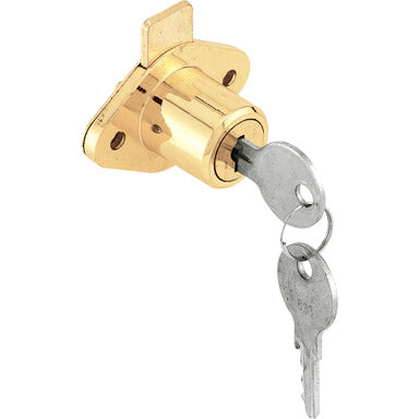 Slide-Co Drawer/Cabinet Lock, 7/8", Keyed Alike, Brass Plated