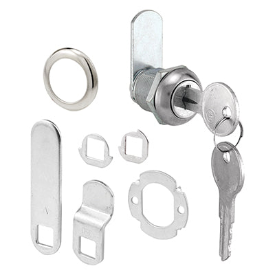 Slide-Co U-9941 Stainless Steel Face Drawer/Cabinet Lock, 5/8", Chrome Finish