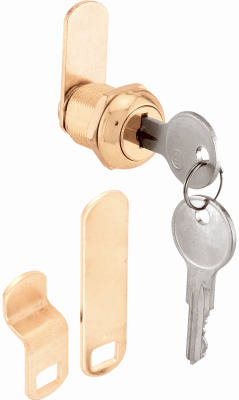 Slide-Co U-9942 Brass Drawer/Cabinet Lock, 5/8", Brass Finish