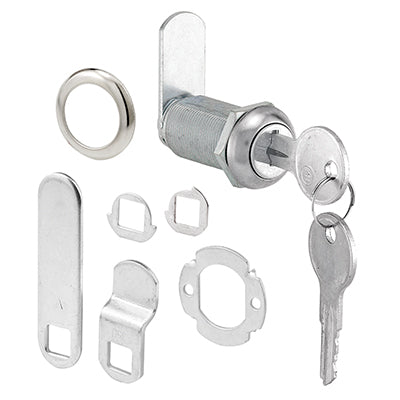 Slide-Co U-9950 Stainless Steel Face Drawer & Cabinet Lock, 1-3/8", Chrome