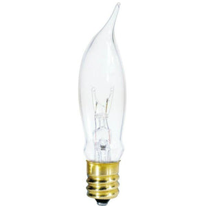 Westinghouse 03755 Flame Tip CA5 Bulb w/ Candelabra Base, Clear, 7.5W, 3-Pack
