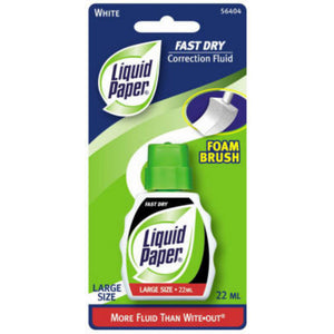 Liquid Paper® 5640415 Fast Dry Smooth Coverage Correction Fluid, White