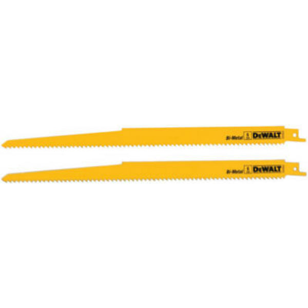 DeWalt® DW4804-2 Taper Back Bi-Metal Reciprocating Saw Blades, 6 TPI, 12", 2-Pk