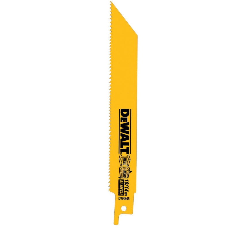 DeWalt® DW4845-2 Straight Back Bimetal Reciprocating Saw Blades, 10/14TPI, 2-Pk