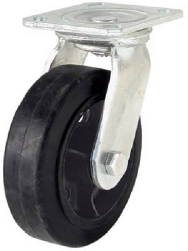 Shepherd Hardware 9493 Mold On Rubber Swivel Plate Caster, 6" x 2"