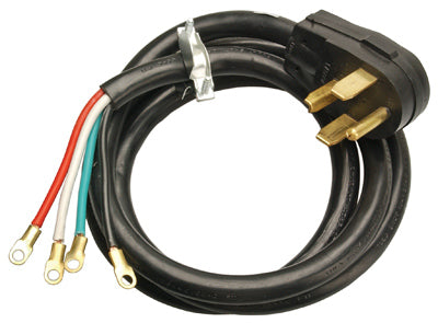 Master Electrician 09154ME Round Dryer Power Supply Cord, 10/4 SRDT, 4', Black