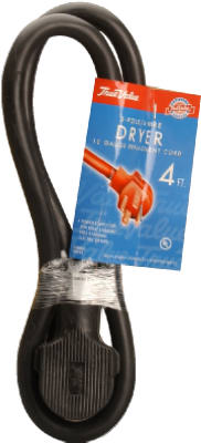 Master Electrician 09154ME Round Dryer Power Supply Cord, 10/4 SRDT, 4', Black