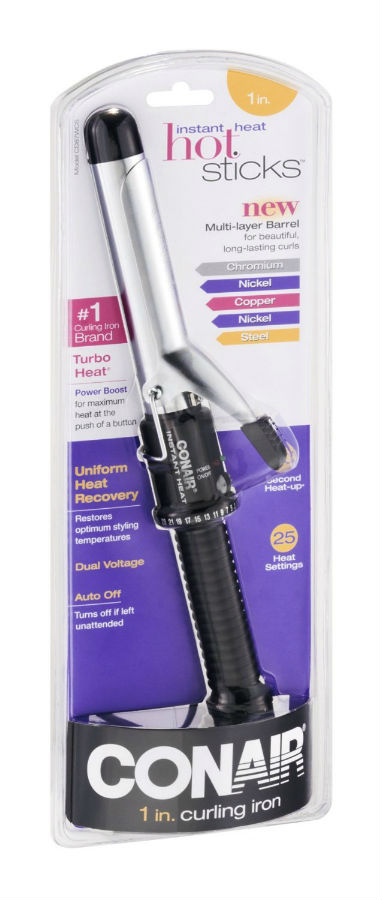 Conair CD87WCS Smart Technology® Chrome Barrel Instant-Heat Curling Iron, 1"