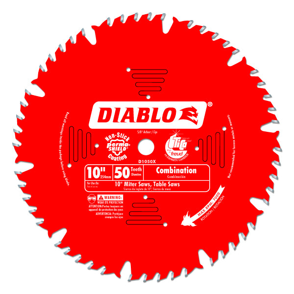 Diablo D1050X Combination Blade, 10" x 50 Tooth