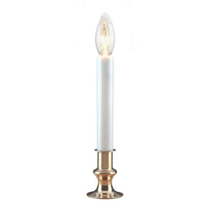 Holiday Wonderland 1519-88 Christmas Brass-Plated Base Electric Candle, 9 inch