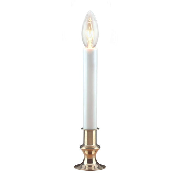 Holiday Wonderland 1519-88 Christmas Brass-Plated Base Electric Candle, 9 inch