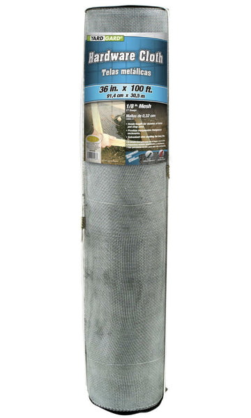 YardGard® 308183B Galvanized Hardware Cloth, 27-Gauge, 1/8" Mesh, 36" x 100'